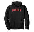 Minden La Distressed Red Varsity Hoodie - Trendy Graphic Unisex - T-Shirt, Sweatshirt, Hoodie