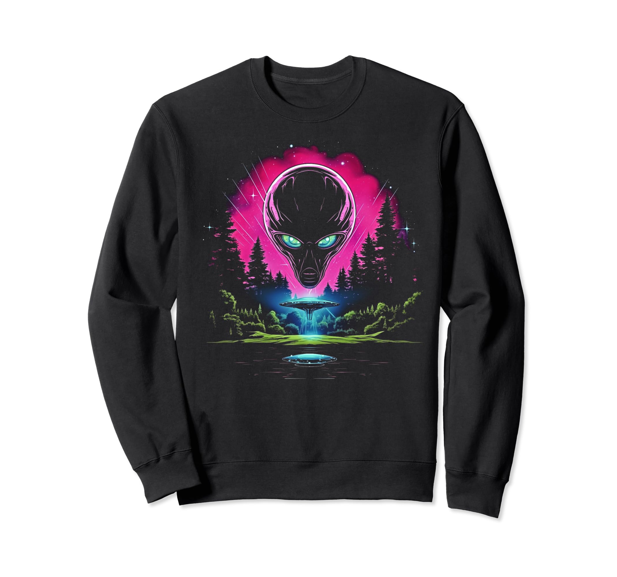 Synthwave Alien Cyberpunk 80S Sci Fi Sweatshirt - Trendy Graphic for Adults - T-Shirt, Sweatshirt, Hoodie