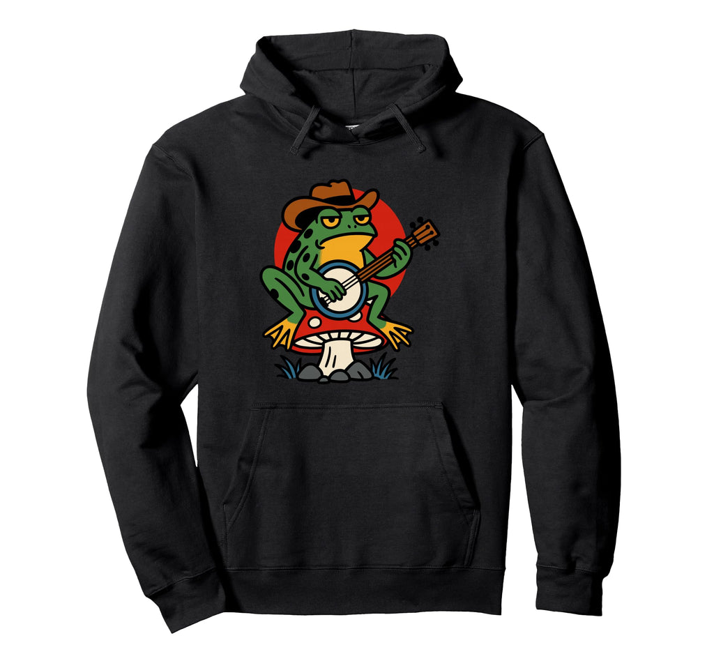 Frog Banjo Tattoo Flash American Tattoos Hoodie - Graphic Print for Adults - T-Shirt, Sweatshirt, Hoodie