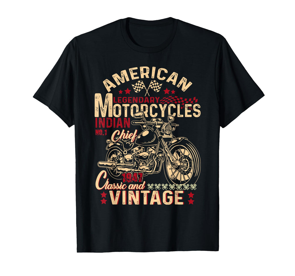 American Motorcycle Indian Old T-Shirt - Fun Novelty Design Men Women - T-Shirt, Sweatshirt, Hoodie