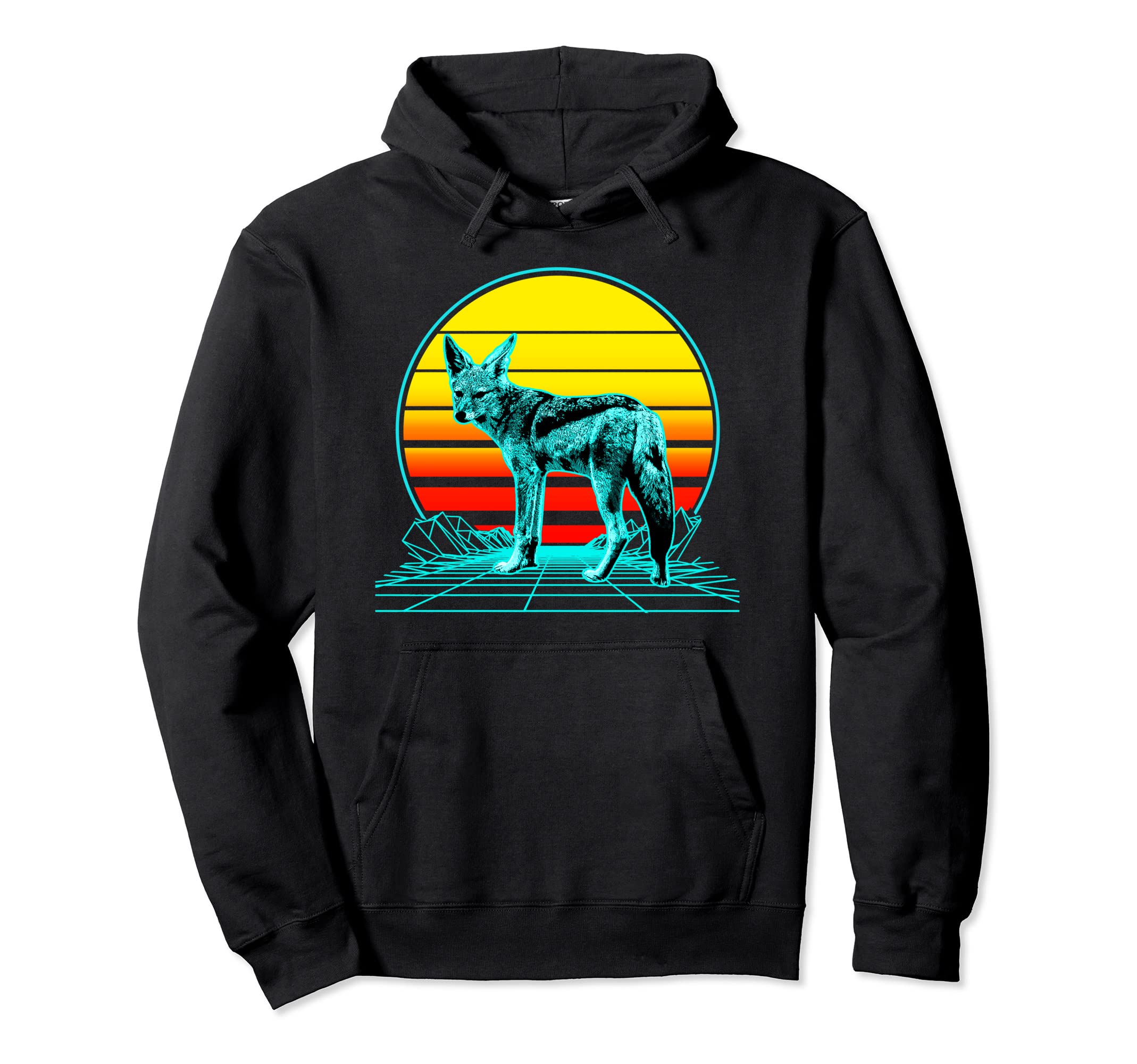 Sunset Jackal Hoodie - Fun Novelty Design for Adults - T-Shirt, Sweatshirt, Hoodie