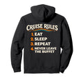 Funny Cruise Rules Buffet Vacation Hoodie - Aesthetic Graphic for Adults - T-Shirt, Sweatshirt, Hoodie