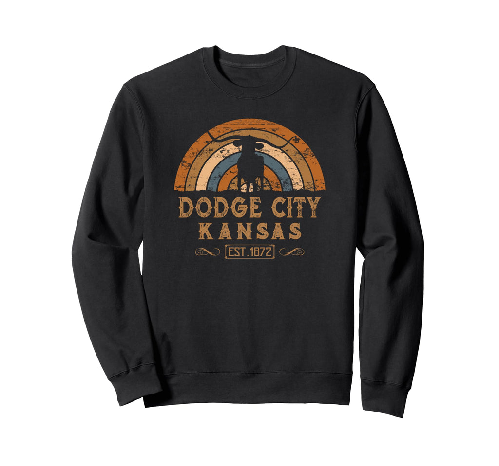 Dodge City Kansas Ks Wild West Sweatshirt - Minimalist Print Unisex - T-Shirt, Sweatshirt, Hoodie