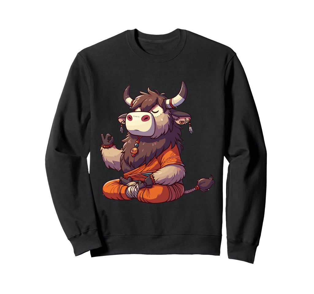 Meditation Yak Yoga Pose Relaxing Sweatshirt - Streetwear Style Unisex - T-Shirt, Sweatshirt, Hoodie