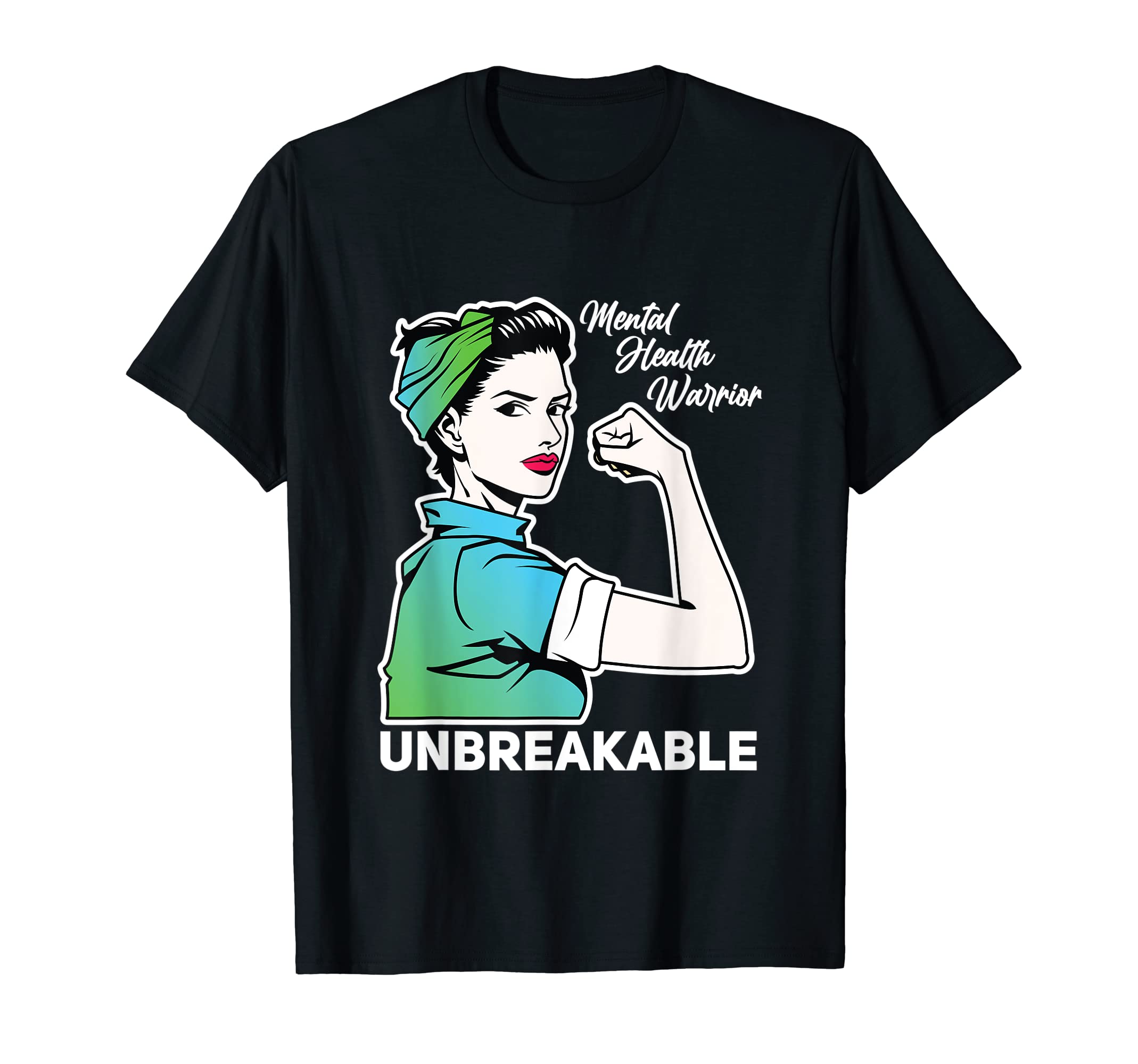 Green Ribbon Warrior Supporters Mental T-Shirt - Fun Novelty Design Unisex - T-Shirt, Sweatshirt, Hoodie
