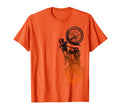 Black Motorcycle Orange Ombre T-Shirt - Custom Art Print Men Women - T-Shirt, Sweatshirt, Hoodie