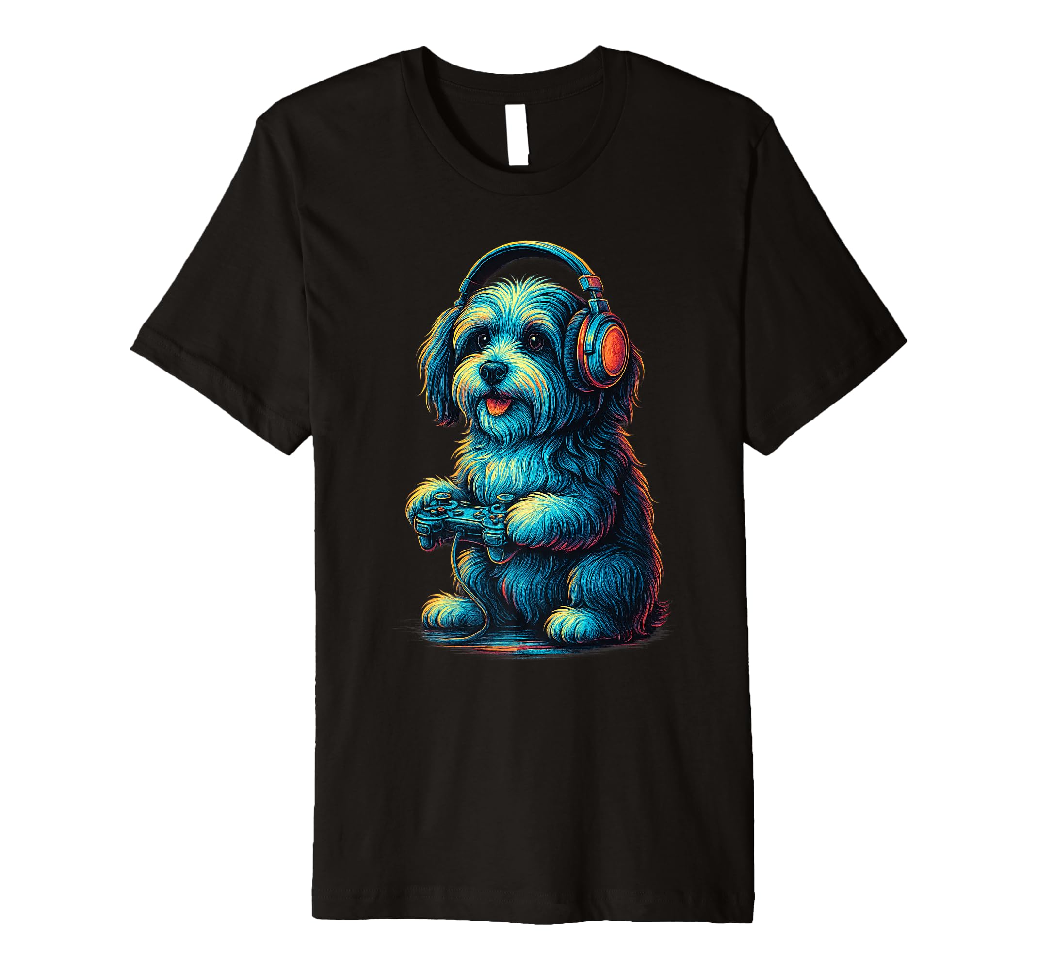 Havanese Dog Gamer Gaming Dog Lover T-Shirt - Minimalist Print for Adults - T-Shirt, Sweatshirt, Hoodie
