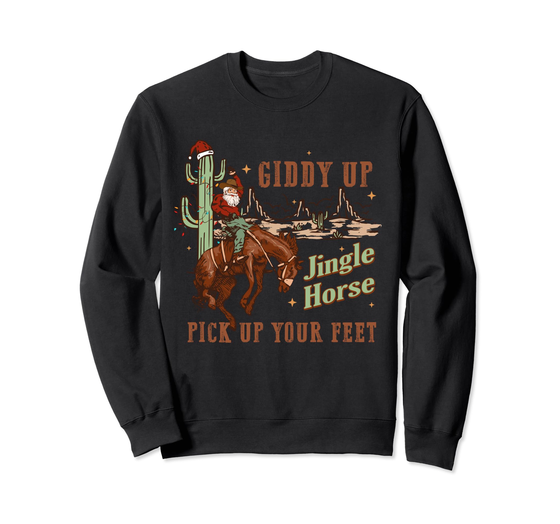 Womens Howdy Hos Cowboy Santa Sweatshirt - Casual Everyday Wear Unisex - T-Shirt, Sweatshirt, Hoodie