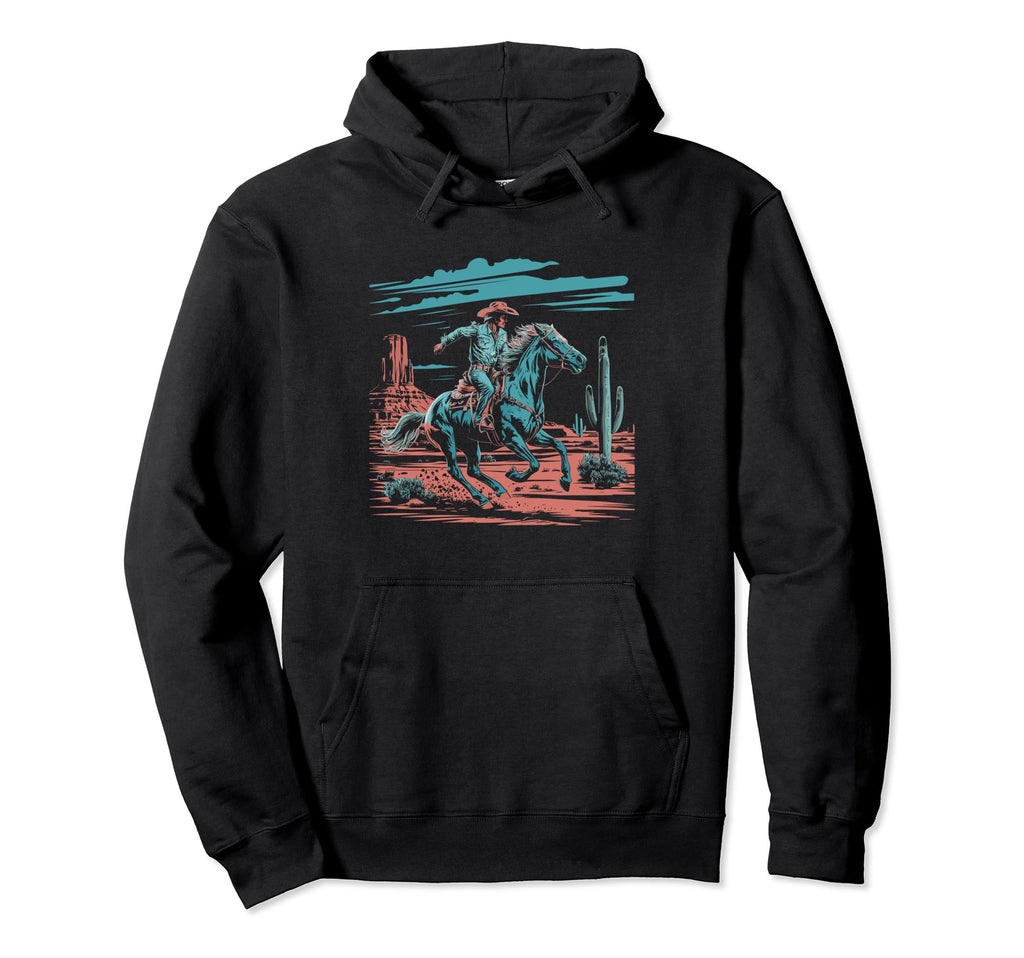 Cowboy Horseback Desert Western Hoodie - Casual Everyday Wear for Adults - T-Shirt, Sweatshirt, Hoodie
