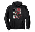 Patriotic Motorcycle Usa Flag Biker Hoodie - Custom Art Print for Adults - T-Shirt, Sweatshirt, Hoodie