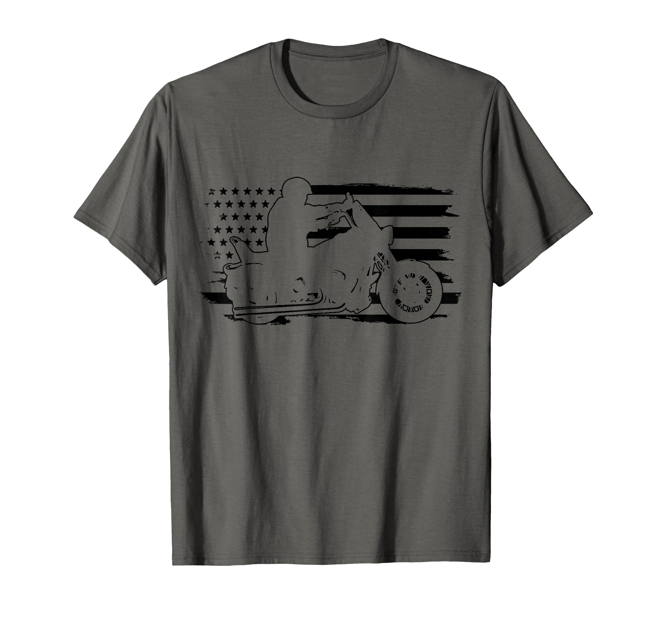 Patriotic Motorcycle American Flag Biker T-Shirt - Unique Graphic Men Women - T-Shirt, Sweatshirt, Hoodie