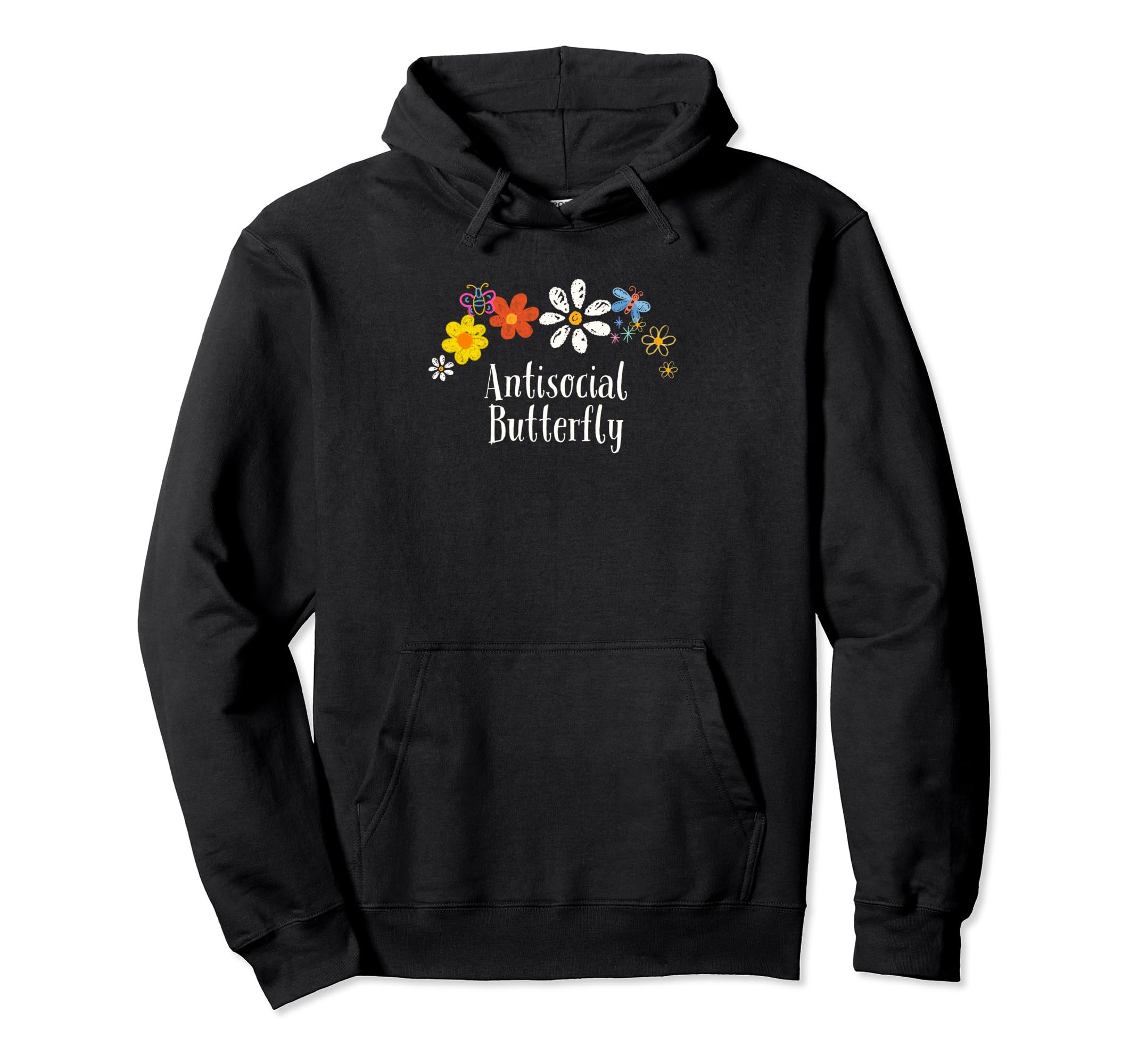 Floral Artwork Art Antisocial Hoodie - Streetwear Style for Adults - T-Shirt, Sweatshirt, Hoodie