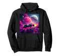 Futuristic Space Car 80S Synthwave Vibes Hoodie - Graphic Print Unisex - T-Shirt, Sweatshirt, Hoodie