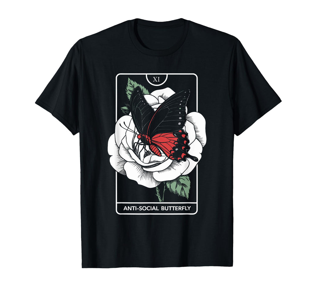 Anti Social Butterfly Gothic Tarot T-Shirt - Novelty Apparel Unisex - T-Shirt, Sweatshirt, Hoodie