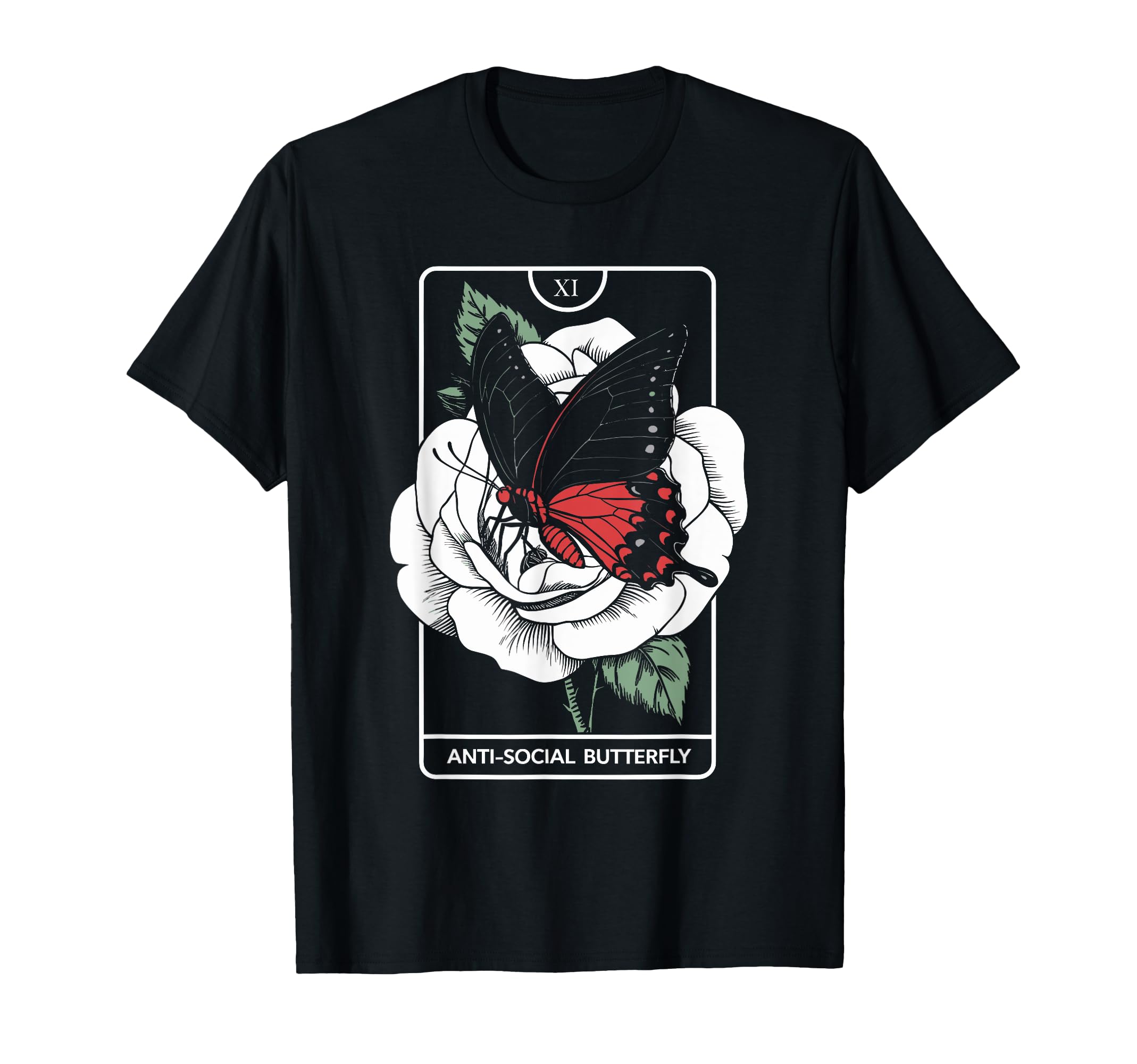 Anti Social Butterfly Gothic Tarot T-Shirt - Novelty Apparel Unisex - T-Shirt, Sweatshirt, Hoodie