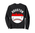 Houston Cityscape Baseball Sweatshirt - Fun Novelty Design for Adults - T-Shirt, Sweatshirt, Hoodie