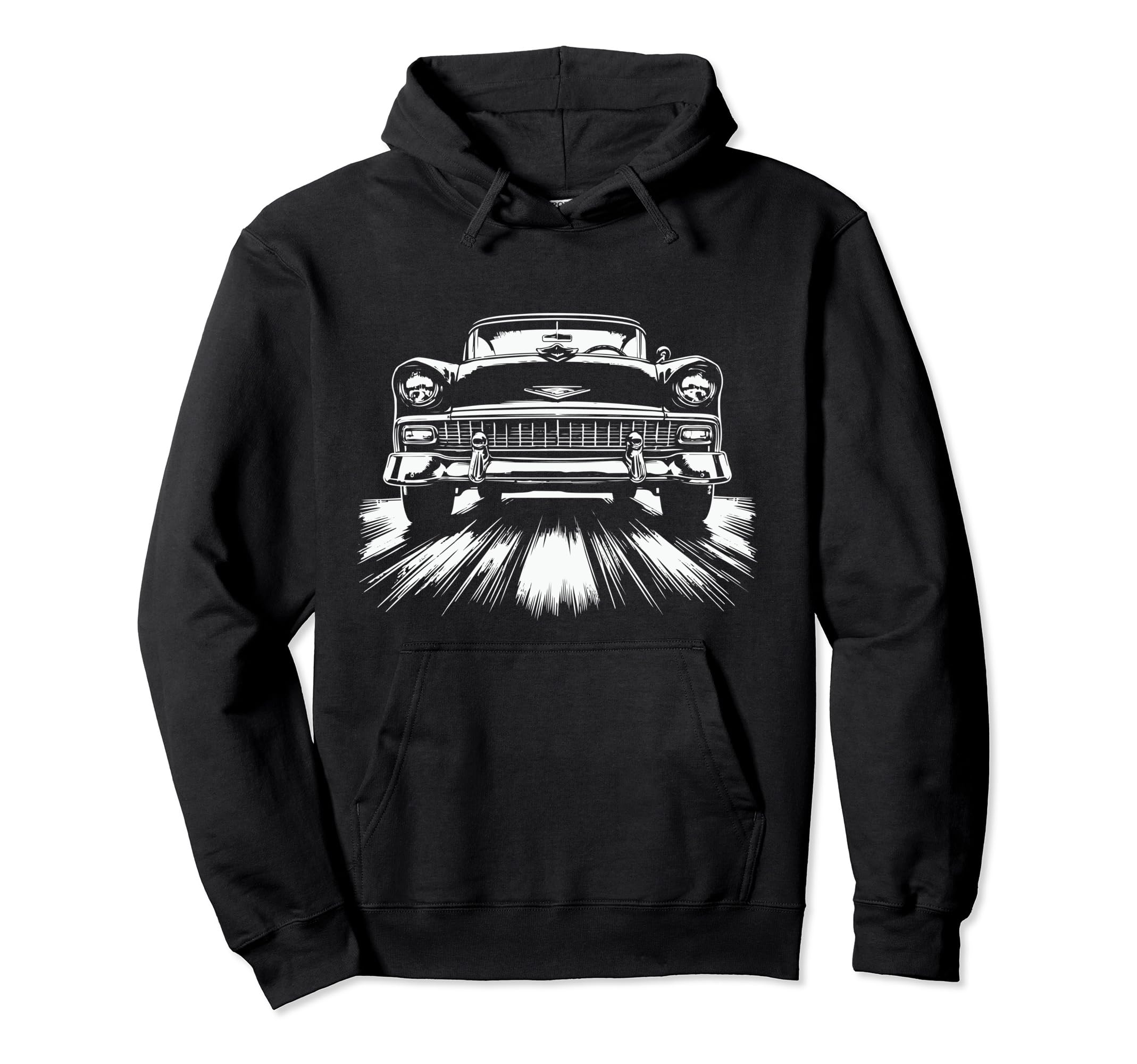 1955 Car Silhouette Car Art Hoodie - Novelty Apparel Men Women - T-Shirt, Sweatshirt, Hoodie