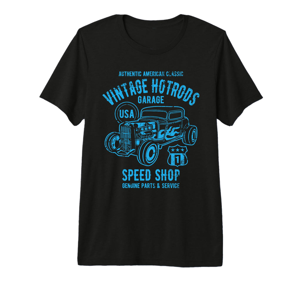 Speed Shop Hotrod Car Distressed T-Shirt - Casual Everyday Wear Men Women - T-Shirt, Sweatshirt, Hoodie
