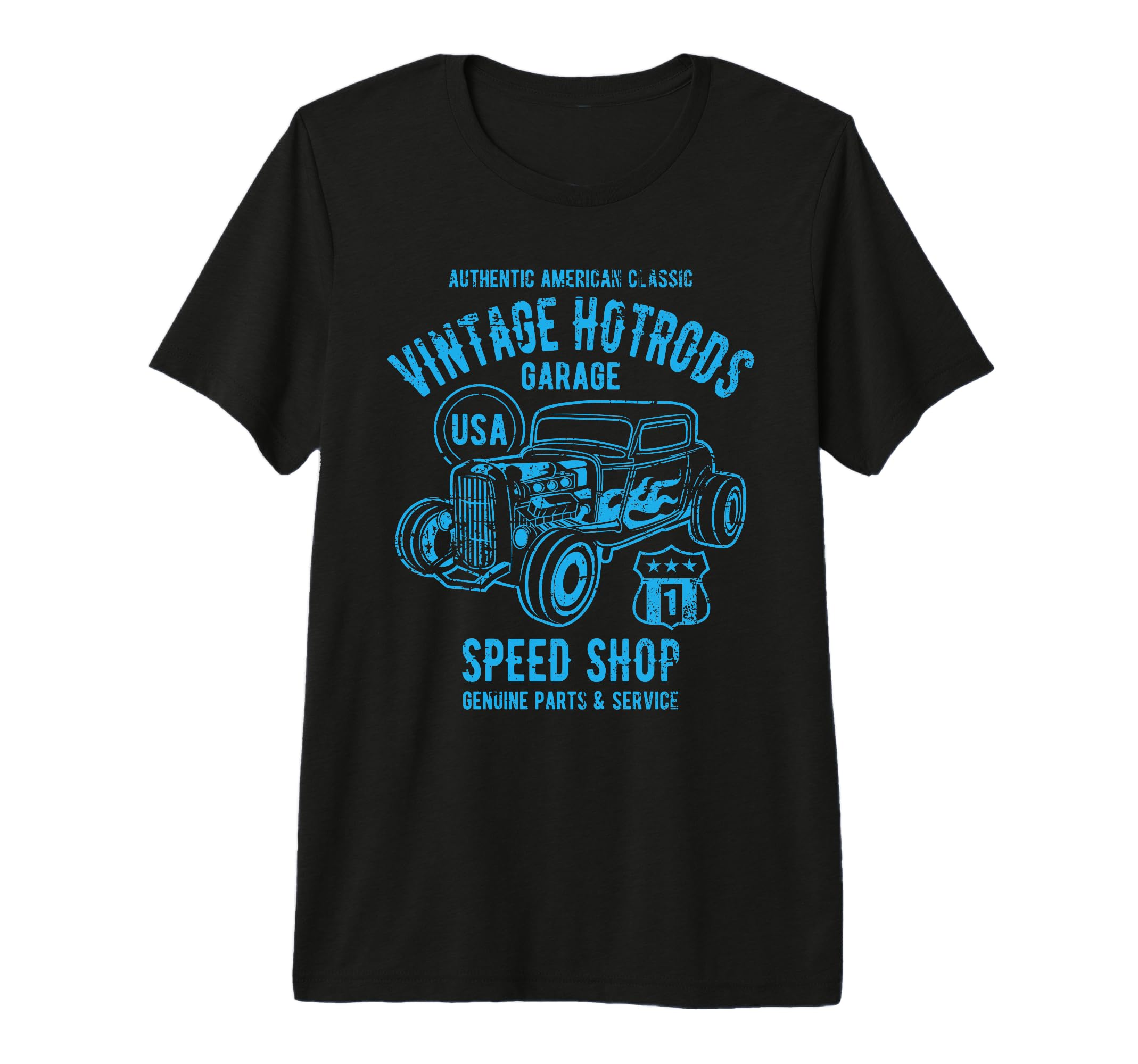 Speed Shop Hotrod Car Distressed T-Shirt - Casual Everyday Wear Men Women - T-Shirt, Sweatshirt, Hoodie