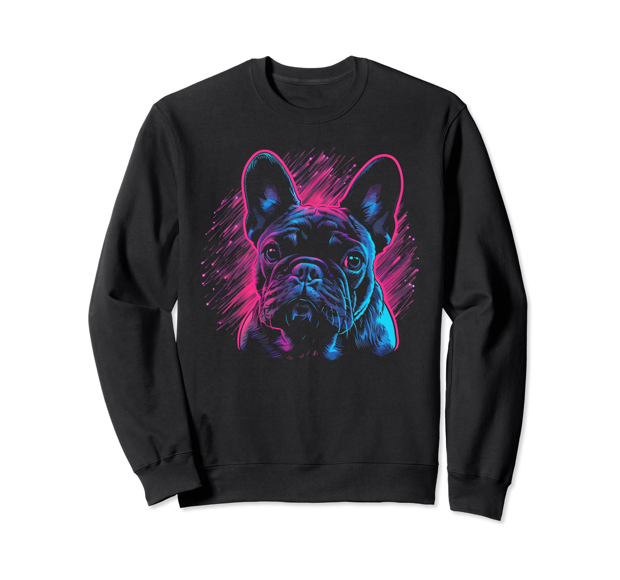 French Bulldog Dog Vaporwave Sweatshirt - Casual Everyday Wear Men Women - T-Shirt, Sweatshirt, Hoodie