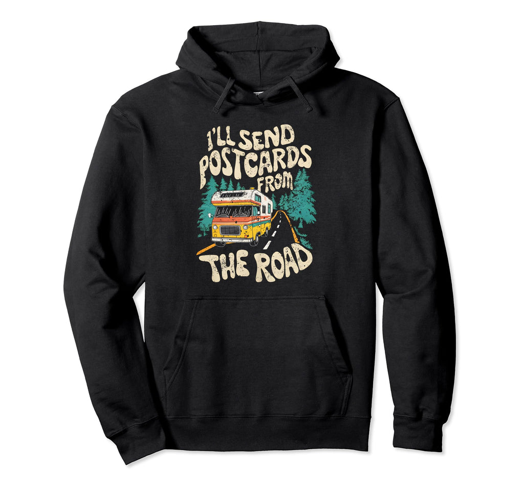 Van Life Explorer Road Trip Send Postcards Hoodie - Novelty Apparel Unisex - T-Shirt, Sweatshirt, Hoodie