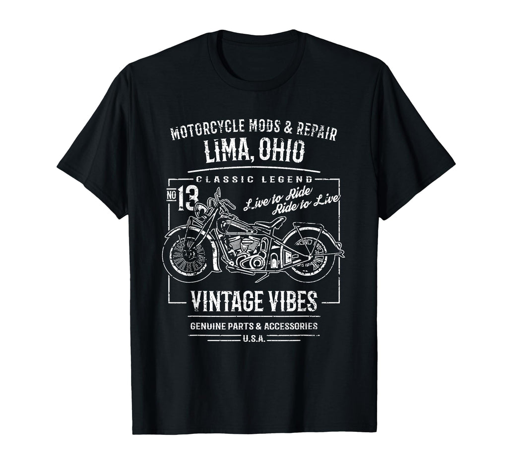 Lima Oh Usa Motorcycle Adventure T-Shirt - Casual Everyday Wear Men Women - T-Shirt, Sweatshirt, Hoodie