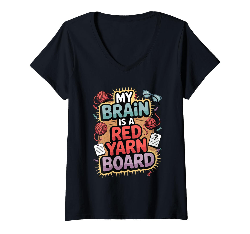 Womens My Brain Is Red Yarn Board T-Shirt - Fun Novelty Design Men Women - T-Shirt, Sweatshirt, Hoodie