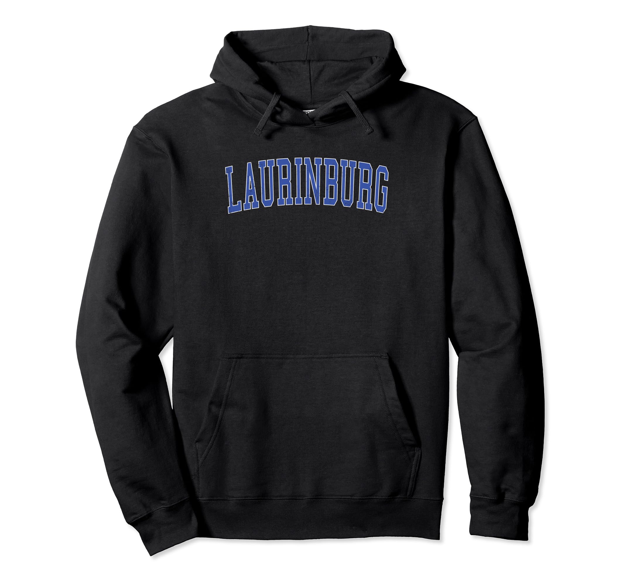 Laurinburg Nc Distressed Blue Varsity Hoodie - Minimalist Print Men Women - T-Shirt, Sweatshirt, Hoodie