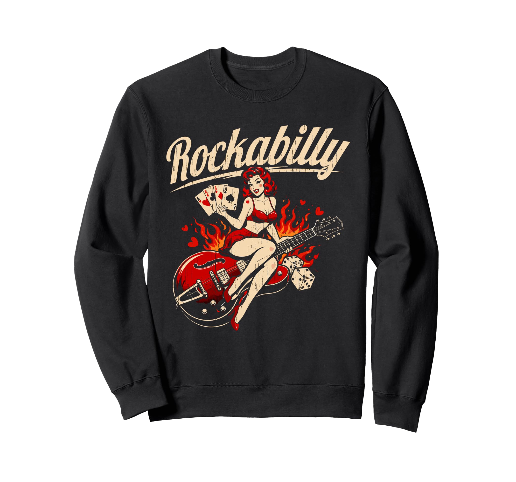 Rockabilly Pin Up 50S Rock Sweatshirt - Aesthetic Graphic for Adults - T-Shirt, Sweatshirt, Hoodie