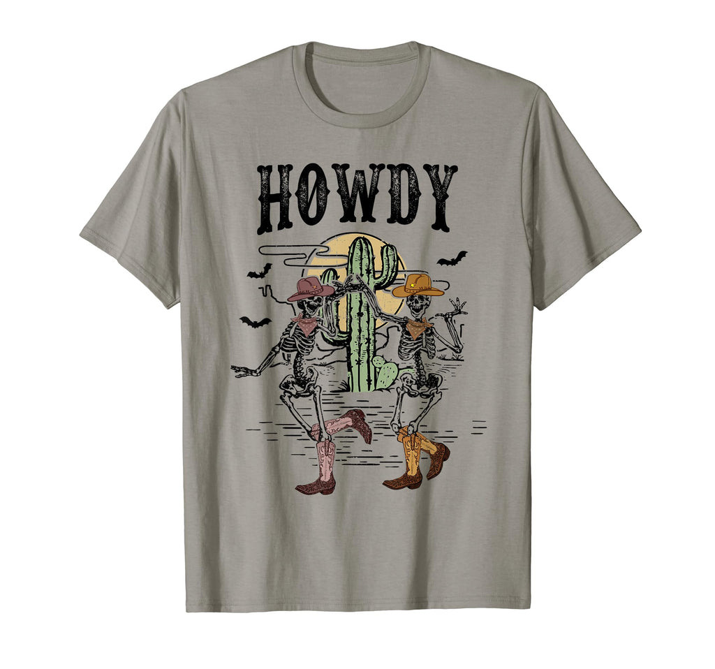 Howdy Desert Dancing Skeleton Cowboy Boots T-Shirt - Trendy Graphic Unisex - T-Shirt, Sweatshirt, Hoodie