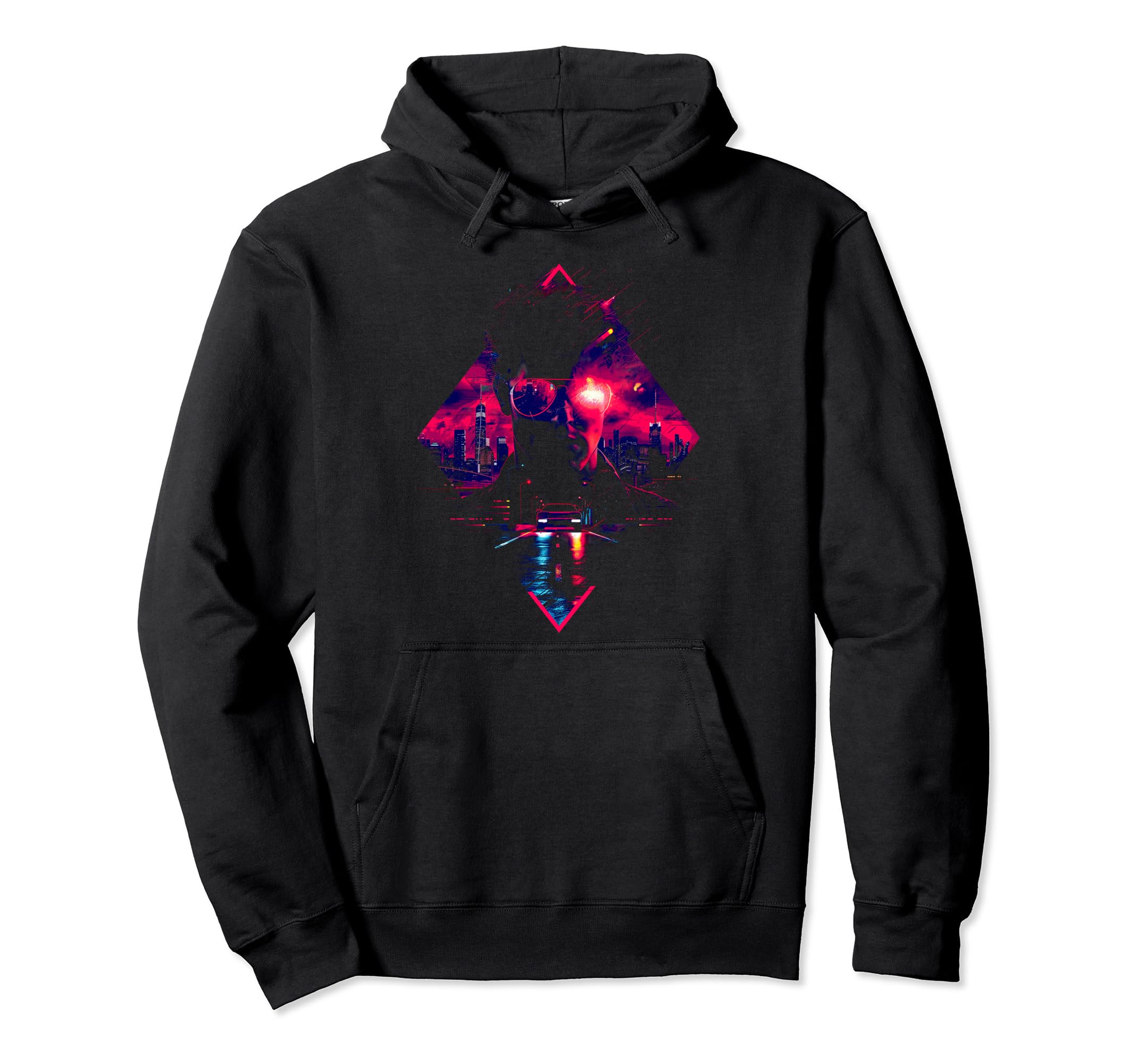 Sunglasses Car Skyline 1980S 1990S Hoodie - Novelty Apparel Unisex - T-Shirt, Sweatshirt, Hoodie