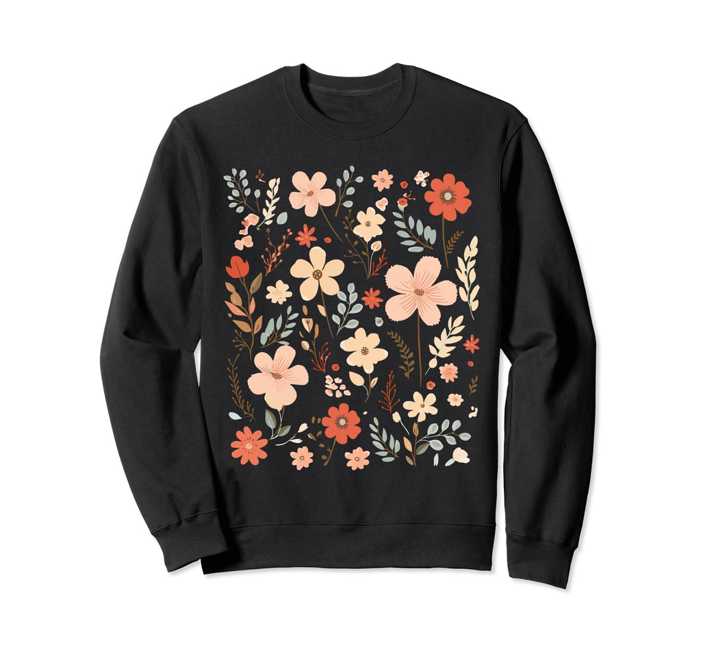 Boho Shabby Chic Floral Flowers Sweatshirt - Unique Graphic Men Women - T-Shirt, Sweatshirt, Hoodie