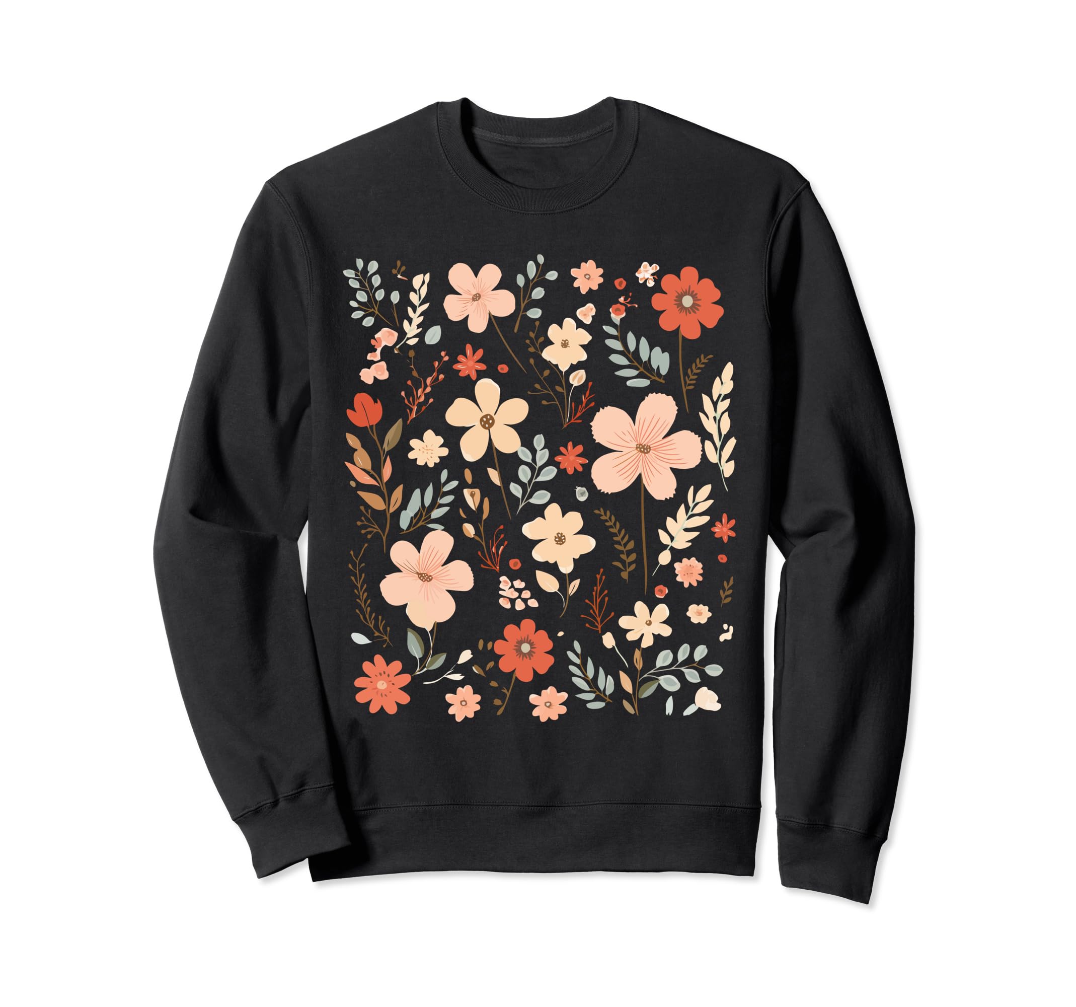Boho Shabby Chic Floral Flowers Sweatshirt - Unique Graphic Men Women - T-Shirt, Sweatshirt, Hoodie