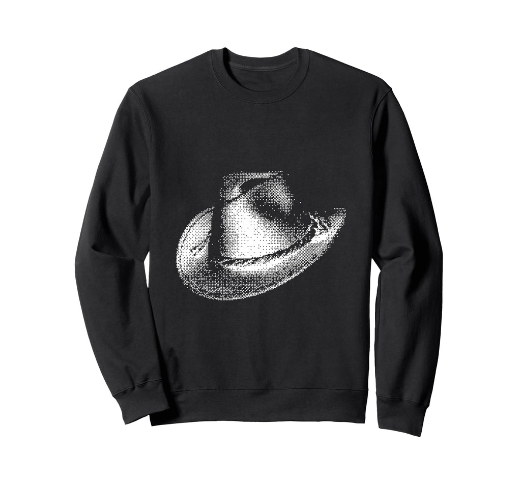 Cowboy Hat Pixelated Wild West Gamer Sweatshirt - Graphic Print Unisex - T-Shirt, Sweatshirt, Hoodie