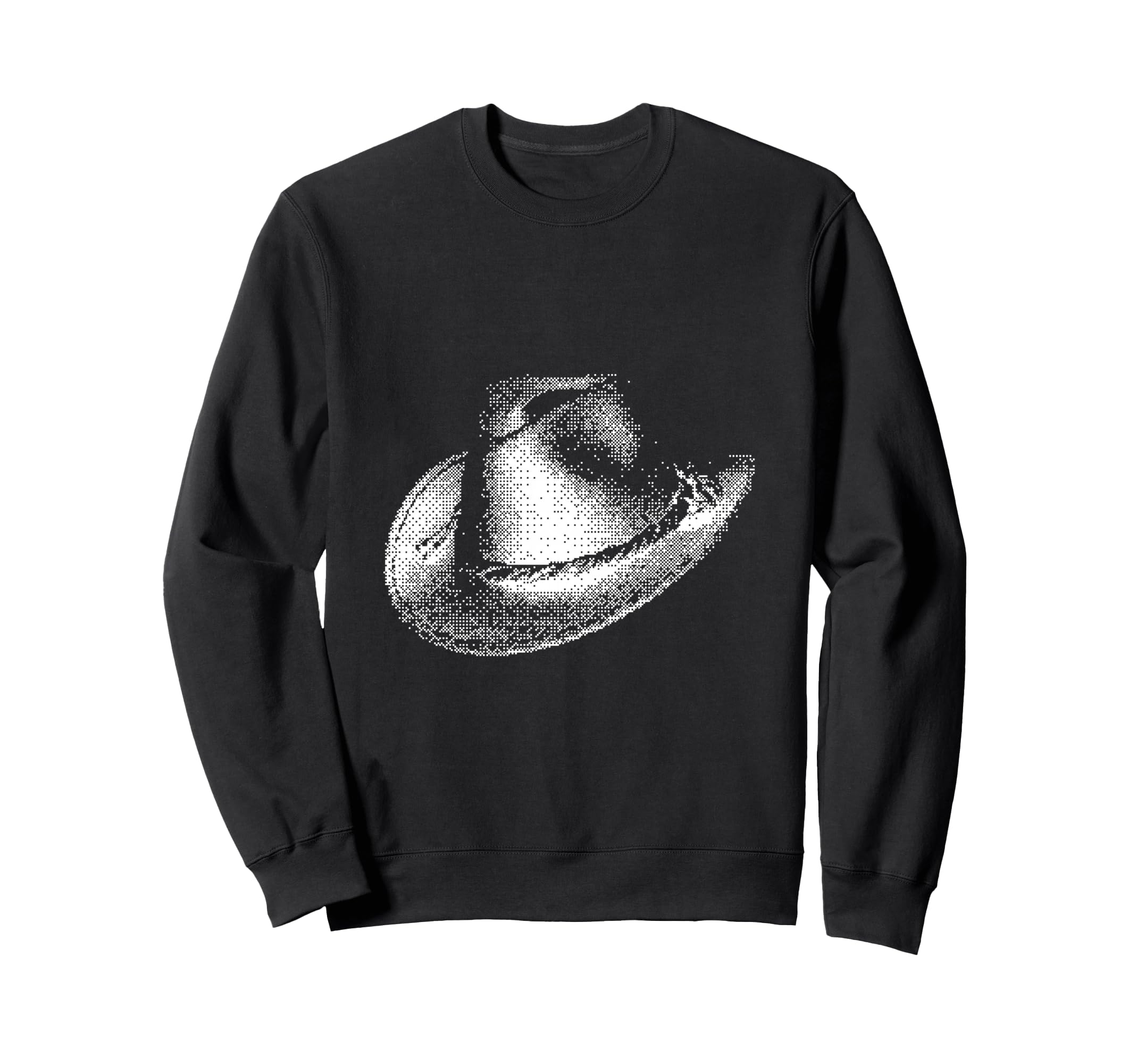 Cowboy Hat Pixelated Wild West Gamer Sweatshirt - Graphic Print Unisex - T-Shirt, Sweatshirt, Hoodie