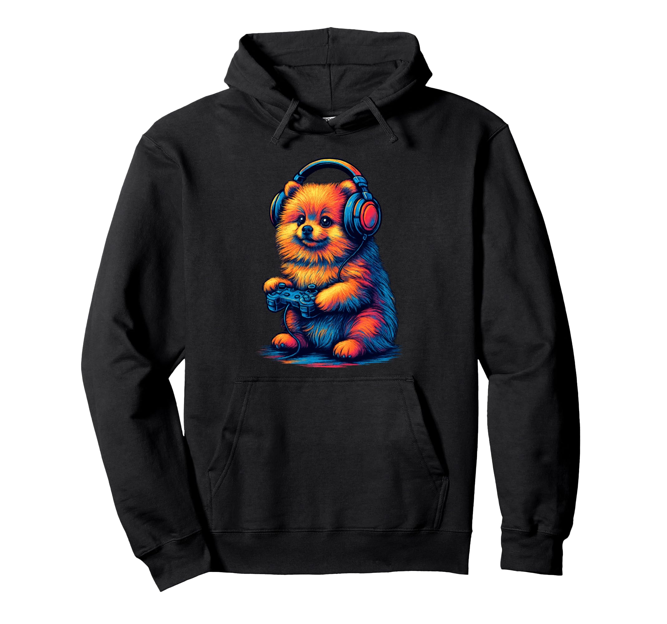 Pomeranian Gamer Gaming Dog Lover Hoodie - Streetwear Style Unisex - T-Shirt, Sweatshirt, Hoodie
