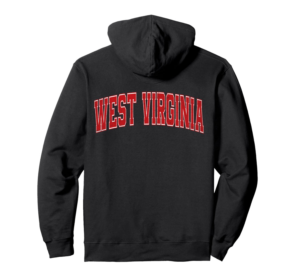 West Virginia Red Text Hoodie - Novelty Apparel Men Women - T-Shirt, Sweatshirt, Hoodie
