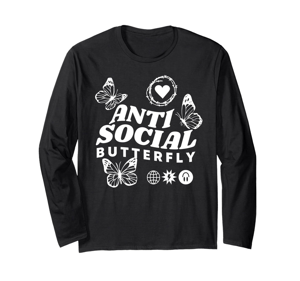 Anti Social Butterfly Introvert Trendy T-Shirt - Trendy Graphic Men Women - T-Shirt, Sweatshirt, Hoodie