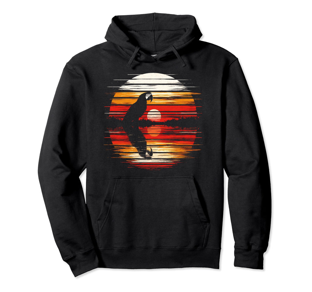 Macaw Bird Sunset Safari 70S Hoodie - Trendy Graphic for Adults - T-Shirt, Sweatshirt, Hoodie
