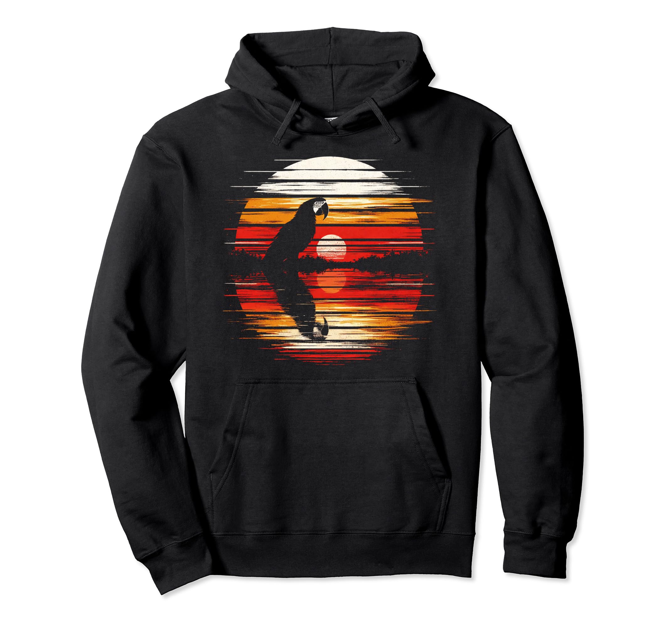 Macaw Bird Sunset Safari 70S Hoodie - Trendy Graphic for Adults - T-Shirt, Sweatshirt, Hoodie