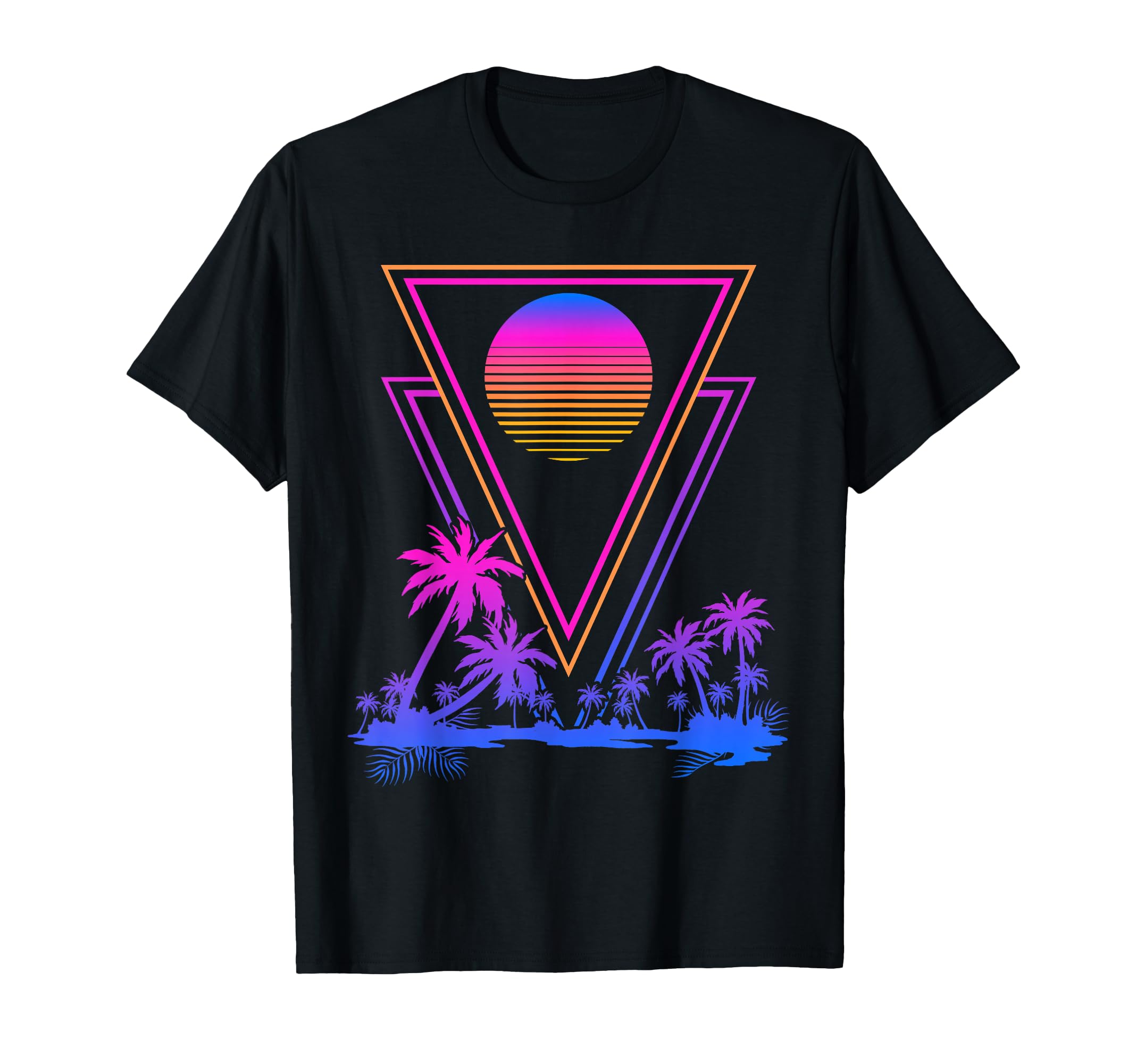 Synthwave Aesthetic 1980S Palm Trees T-Shirt - Unique Graphic Men Women - T-Shirt, Sweatshirt, Hoodie