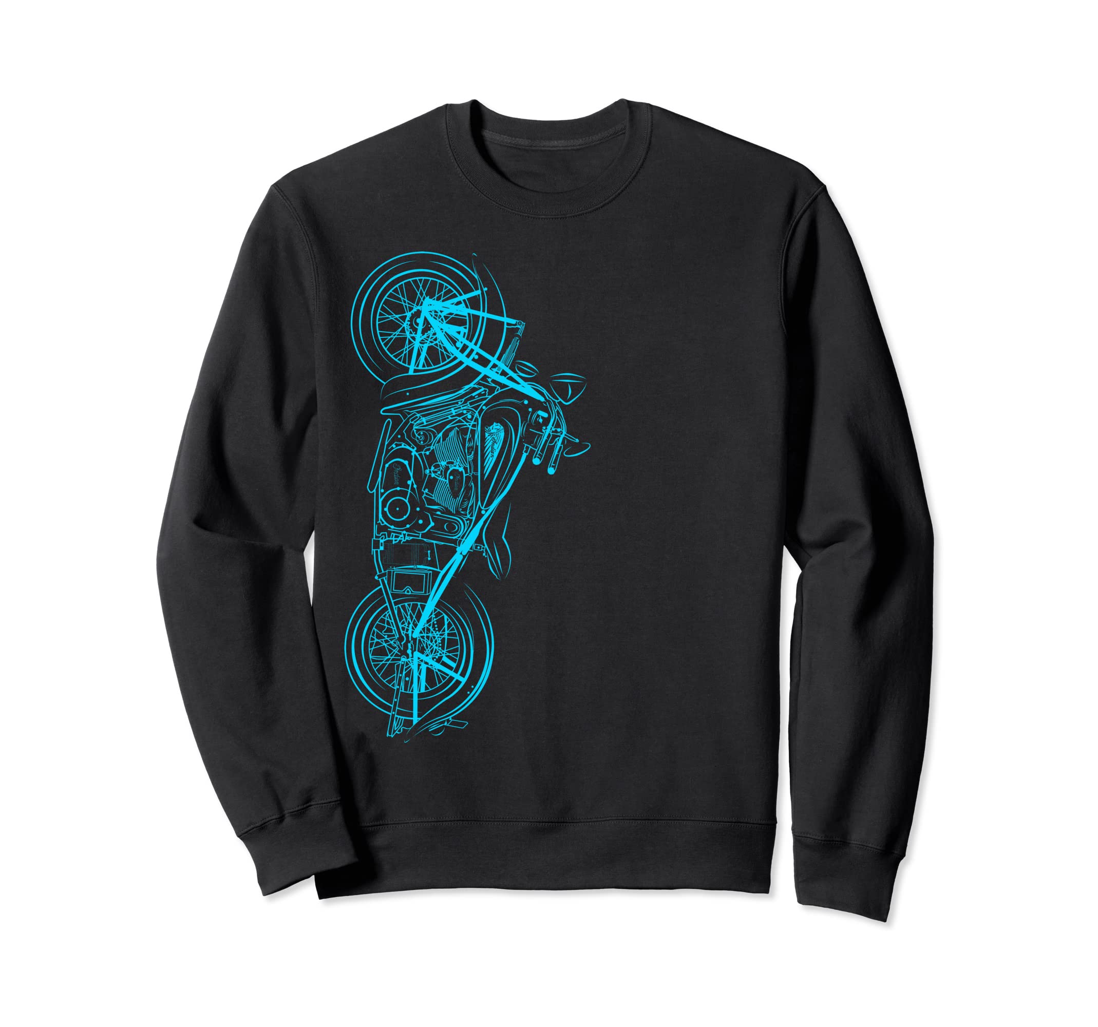 Bike Chopper Aqua Motorcycle Sweatshirt - Fun Novelty Design Men Women - T-Shirt, Sweatshirt, Hoodie