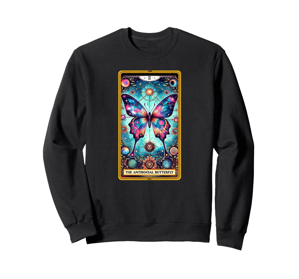 Sarcastic Tarot Antisocial Butterfly Sweatshirt - Minimalist Print Unisex - T-Shirt, Sweatshirt, Hoodie