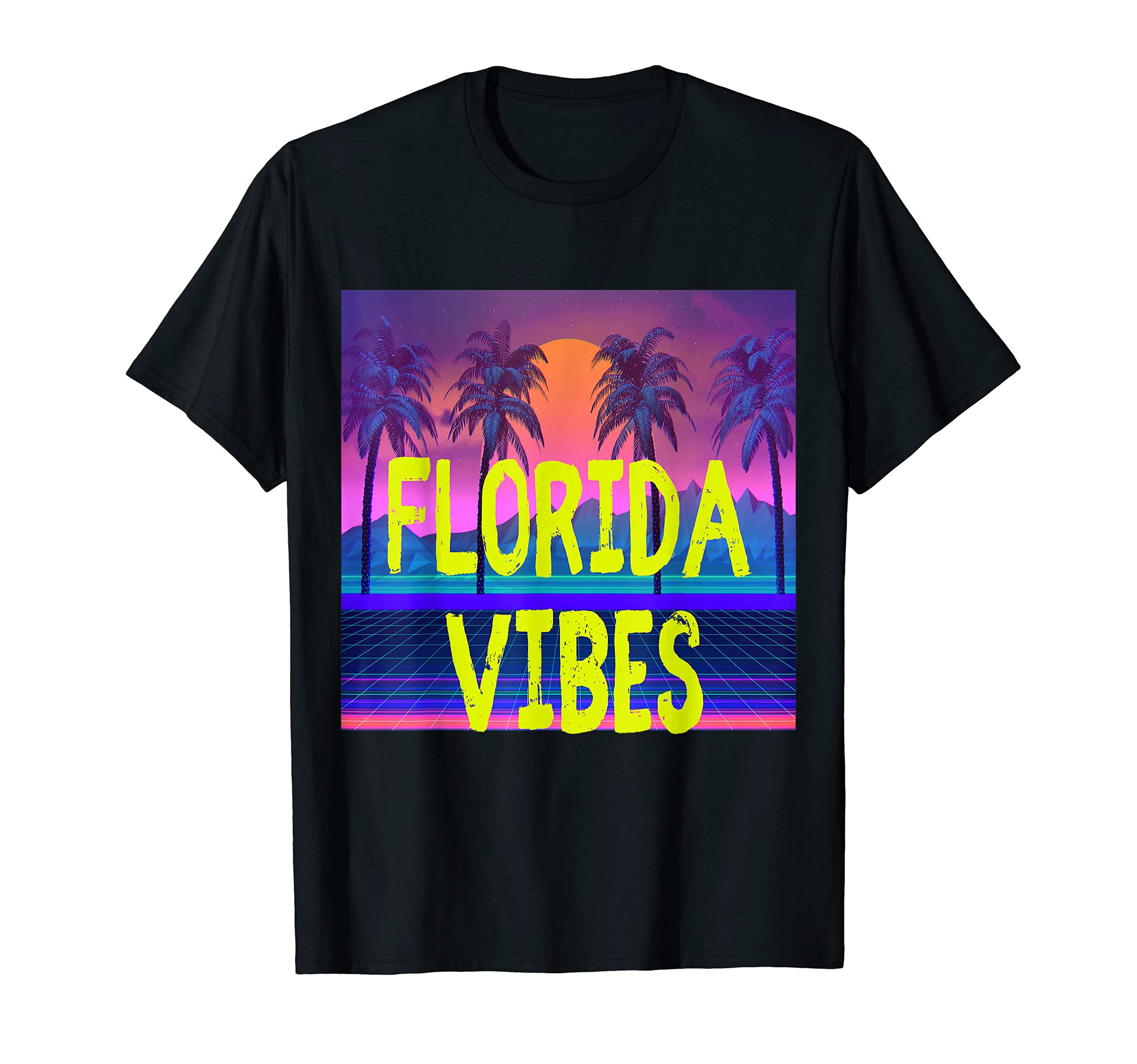 Florida Vibes Palm Trees Art Miami Fl T-Shirt - Trendy Graphic for Adults - T-Shirt, Sweatshirt, Hoodie