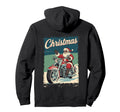 Santa Motorcycle Rider Biker Hoodie - Novelty Apparel for Adults - T-Shirt, Sweatshirt, Hoodie