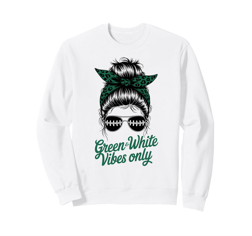 Green White Vibes Only Field Day Sweatshirt - Fun Novelty Design Men Women - T-Shirt, Sweatshirt, Hoodie