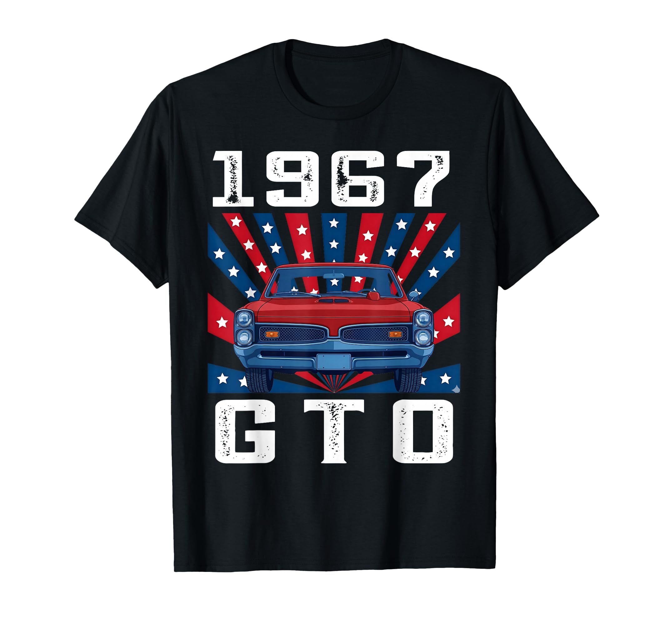 67 1967 Gto American Flag Silhouette T-Shirt - Minimalist Print Unisex - T-Shirt, Sweatshirt, Hoodie
