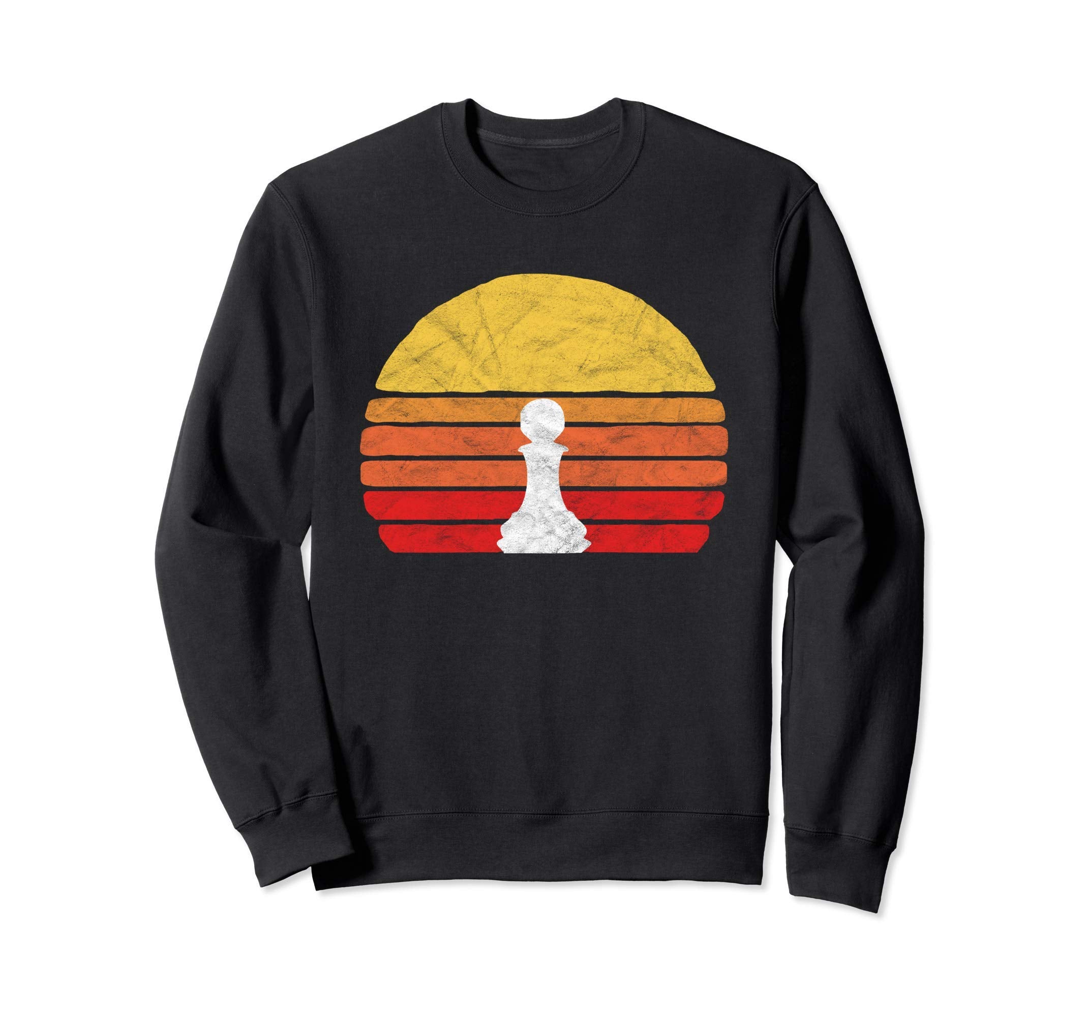 White Pawn Chess Piece 80S Sunset Sweatshirt - Trendy Graphic Unisex - T-Shirt, Sweatshirt, Hoodie