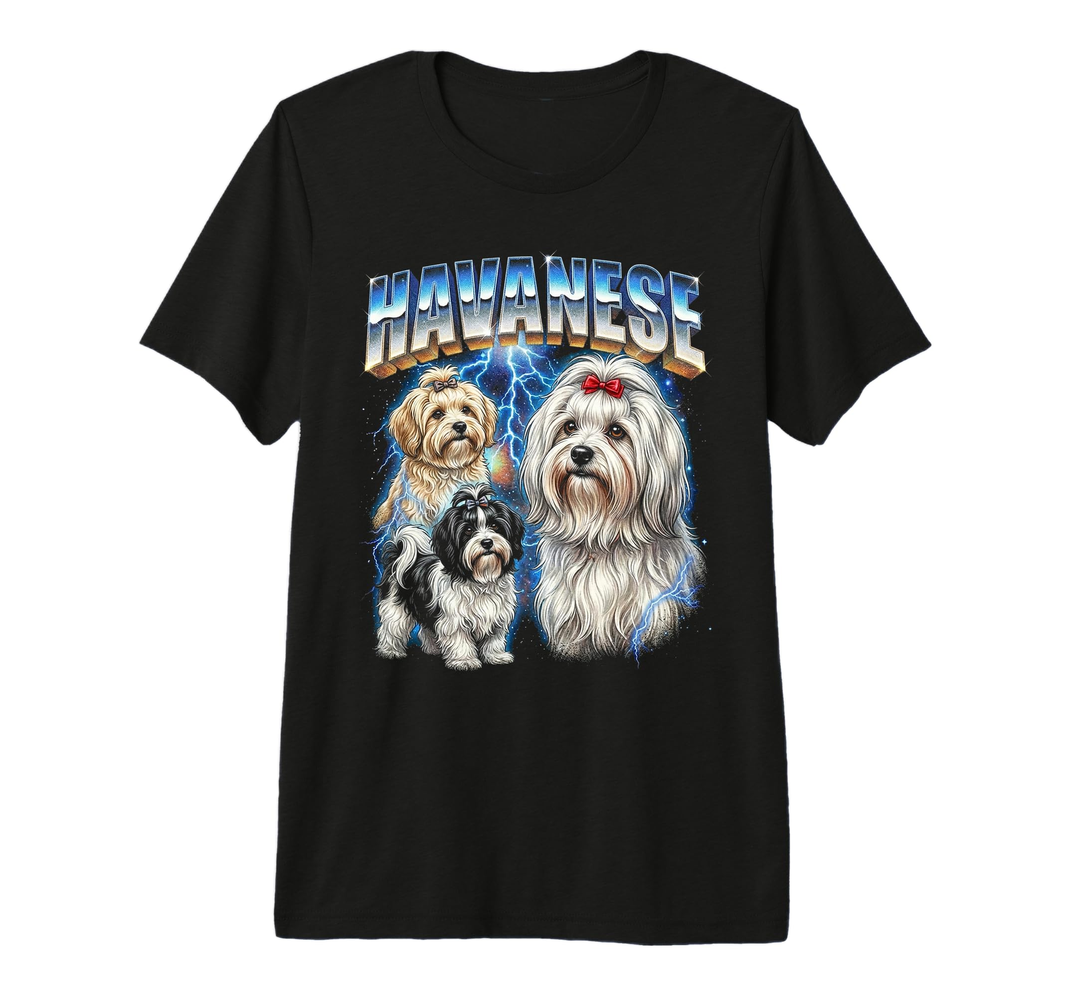 Havanese 80S Dog Lover Funny 90S Tri T-Shirt - Unique Graphic for Adults - T-Shirt, Sweatshirt, Hoodie