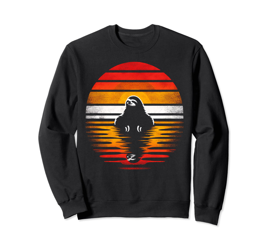 Sloth Sunset Safari 70S Sweatshirt - Novelty Apparel for Adults - T-Shirt, Sweatshirt, Hoodie